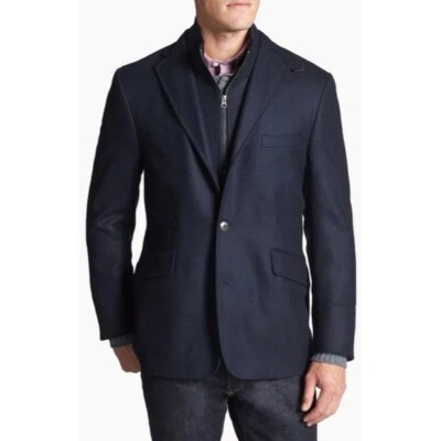 Abrigo deportivo híbrido azul marino Kroon Ritchie Blazer lana cachemir W33070 46R $425 Foto 1 de 4