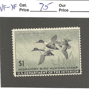 RW 12, 1 dollar gray black, 1946, $75 cv - Picture 1 of 2