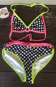 KATE MACK GIRLS RETRO POP ART TRIANGLE 2 PC BIKINI SWIM SET MULTI SZ 16 NEW! $67 - Picture 1 of 2