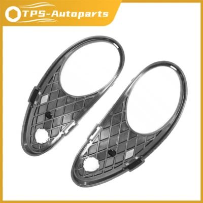 Pair For Mercedes Benz C230 2003-2007 Front Bumper Fog Light Grille Cover Bezel  - Изображение 1 из 4
