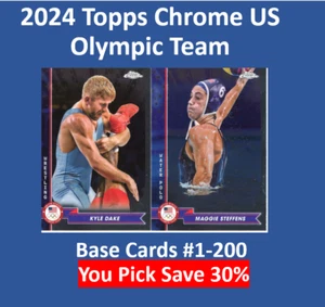 2024 Topps Chrome US Olympic and Paralympic Base You Pick Choose Complete Set - Picture 1 of 138
