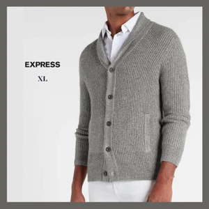 Neu mit Etikett - Express klassische Herren-Cardigan mit Schalkragen, grau meliert Gr. XL - $ 88 - Bild 1 von 11