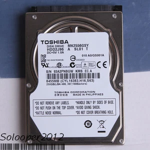 Free ship TOSHIBA 250 GB HDD 2.5" 16 MB 7200 RPM MK2556GSY SATA Hard Disk Drive - Bild 1 von 2