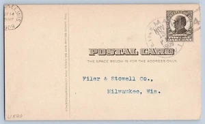Heineman Wisconsin Lincoln Co 1909 2/4 Doane Cancel DPO 1902-1910 Postkarte - Bild 1 von 2
