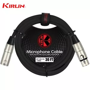 Kirlin 30FT 3-Pin XLR Male to Female 20AWG Microphone Cable MP-280-30/BK - Picture 1 of 2