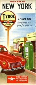 1948 Tide Water Tydol Road Map: New York NOS - Picture 1 of 1