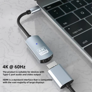 HD 60Hz USB 3.1 typu C na HDMI kompatybilny adapter kablowy do laptopów telefonów komórkowych - Zdjęcie 1 z 6