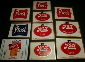 Lot of Prost and Katz (Drug Store), Chicago Illinois Vintage Beer Bottle Labels - Picture 1 of 1