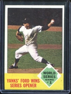 1963 Topps Baseball # 142 Yanks' Ford Wins Series Opener (NM) Near Mint - Picture 1 of 2