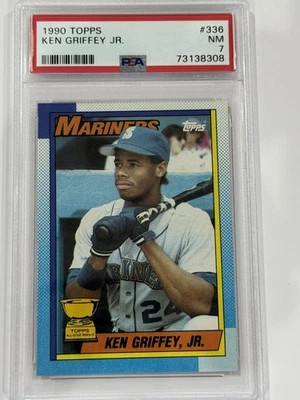 🔥1990 Topps All-Star Rookie Ken Griffey Jr. #336 MLB Bloody Scar Error PSA7🔥  Foto 1 de 4
