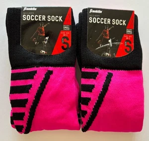 Franklin Kinder kleiner Schuh 10-1 neonpink/schwarz Neo-Fit Fußball Socken 2 PAAR - Bild 1 von 2