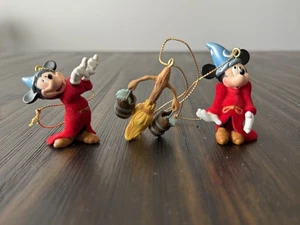 Disney Fantasía Hechicero Mickey Mouse Adornos de Navidad Conjunto de 3 - Imagen 1 de 14
