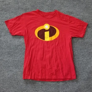 Disney Pixar The Incredibles Unisex Adult T-Shirt Large Red Movie Symbol Logo - Picture 1 of 10