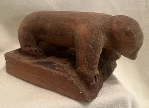 Vintage Hand Carved Bear Figurine Yellow Cedar?  Wood Folk Art Pacific Northwest - Picture 1 of 13