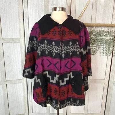 Cárdigan corto Sacred Threads envolvente para mujer grande azteca indio hippie boho Foto 1 de 4