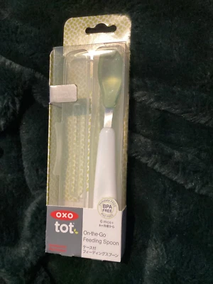 BNIB New OXO Tot On The Go Feeding Spoon & Travel Case - BPA Free - Green - Image 1 of 4