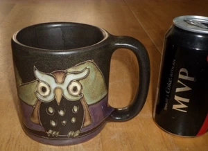 [HANDMADE by: MARA] OWLS, (3-D) IMAGES, Ceramic Coffee Mug / Cup,Vintage MEXICO - Picture 1 of 10