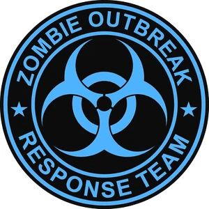 Adesivo casco decalcomania cappello duro 2" BLU Zombie Outbreak Response Team ZORT morto - Foto 1 di 1
