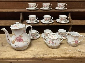 Limoges Haviland. Service à café en porcelaine modèle « Roses De France » - Foto 1 di 6