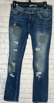 Pantalones de mezclilla elásticos rectos tiro bajo KanCan para mujer BK1084S talla 26 Foto 1 de 4