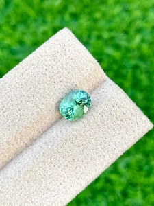 Natural Bluish Green Tourmaline Gemstone For Ring Making, Oval cut Stone 1.50 CT - Picture 1 of 10