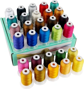 30 Colors Polyster Embroidery Machine Thread Kit 550Yards Each Spool - Picture 1 of 5