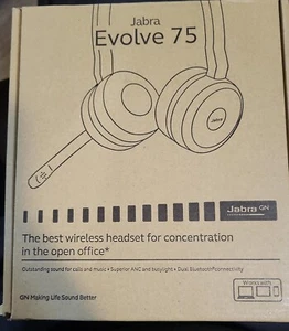 Jabra Evolve 75 UC Stereo Wireless Headset 7599-838-109 Used - Afbeelding 1 van 3