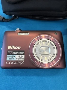 Nikon CoolPix S4100 14MP Near Mint Touchscreen Digital Camera Plum Bundle - Picture 1 of 7