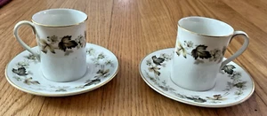 SET OF 2 ROYAL DOULTON LARCHMONT TC 1019 Demitasse Cups and SAUCERS - Picture 1 of 3