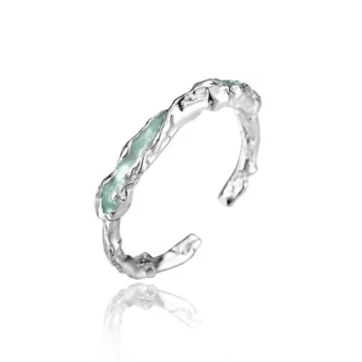 Anillo Ajustable Plata de Ley 925 Esmalte Mujer Cumpleaños Fiesta Regalo Joyería Foto 1 de 3