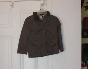 Gymboree Little Boys Brown Denim/Corduroy Neck Military Jacket Size S (5-6) EUC - Picture 1 of 2