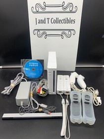 Nintendo Wii Console Bundle White RVL-001, 2 Genuine Controllers, Wii Sport, OEM