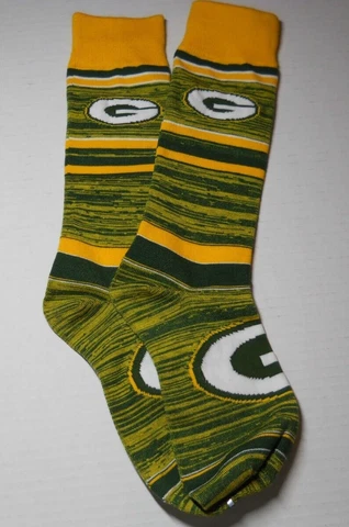 Green Bay Packers Football Gold & Green Argyle Lineup Deuce Crew Socks Cover