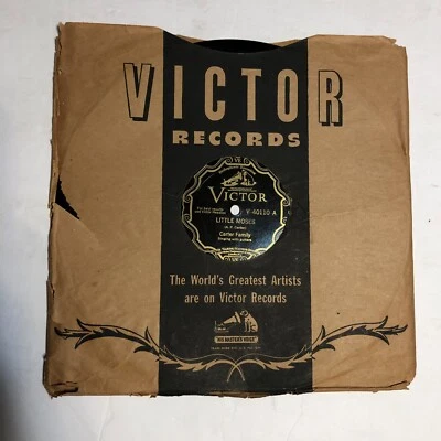 The Carter Family 78 rpm 10" Little Moses / God Gave Noah The Rainbow Sign - Image 1 of 4