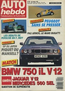 AUTO HEBDO n°597 28/10/1987 GP JAPON MERCEDES 500SEL BMW 850i JAGUAR V12 - Foto 1 di 1