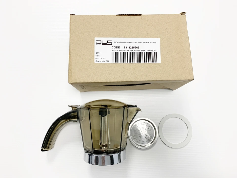 EUROSTORE07 CARAFFA ALICIA DE LONGHI 4 TAZZE + GUARNIZIONE + FILTRO KIT RICAMBIO ORIGINALE
