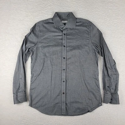 Camisa de vestir Robert Graham para hombre 16/41 gris geométrica mezcla de algodón abotonada Foto 1 de 4