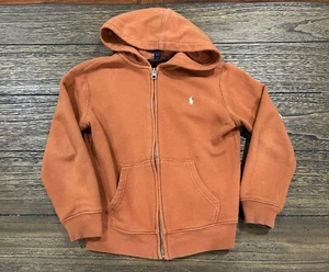 Polo Ralph Lauren Zip Up Hoodie Sweatshirt Youth Boys Size 7 burnt orange - Picture 1 of 4