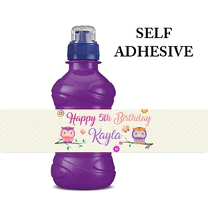 PERSONALISED OWL FRUIT SHOOT BOTTLE LABEL DRINK WRAPPERS STICKER - Picture 1 of 2