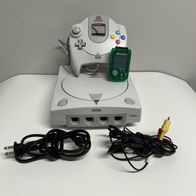 For Parts Sega Dreamcast Console Bundle W/ Controller Memory Card & Cables READ