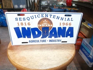 Indiana Booster License Plate Tag 1966 Sesquicentennial Agriculture industry - Picture 1 of 2