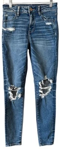 Jegging American Eagle Next Level elástico tiro alto para mujer talla 4R rasgado 28x29 - Imagen 1 de 14