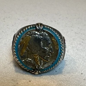 Bradford Exchange Indian Buffalo Head Nickel Ring Size 15 Stamped BGE - Picture 1 of 12