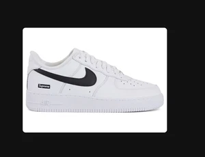 Nike Air Force 1 Low Supreme White Black Size US Men's 10 EU 44 - Bild 1 von 8