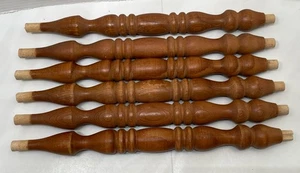 Lot of 6 Antique Turned Wood Spindles Salvage Crafts - Picture 1 of 8