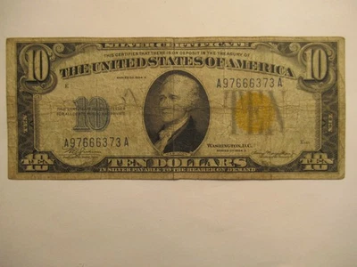 1934 A US $10 Silver Certificate, North Africa, circ - Image 1 of 4
