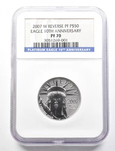 2007-W $50 American Platinum Eagle 1/2 Oz Platinum Reverse PF70 NGC *0737 - Picture 1 of 3