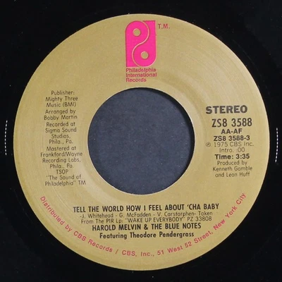 HAROLD MELVIN & BLUE NOTES: tell the world how i feel about cha / you know how t - Image 1 of 2