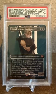 MTG - Final Fantasy - Borderless Surge Foil #0520 Cloud Midgar Mercenary PSA 10 - Picture 1 of 2