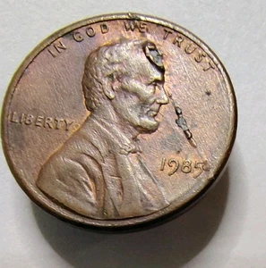 1985 No MM Lincoln Penny Lamination Error Huge Die Break Crack Obverse - Picture 1 of 11